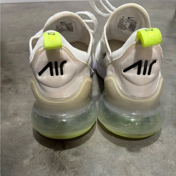 Nike Women’s White and Neon Green Air Max 270 - Picture 6 of 7
